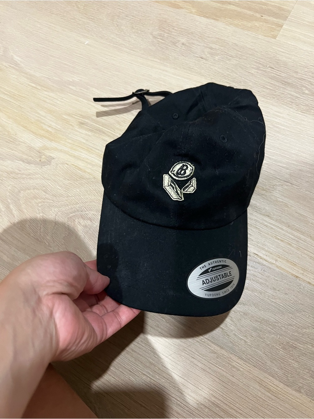 Black Adjustable Baseball Cap with Embroidered Logo